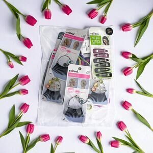 Scunci Hair Accessory Lot Elastic Headbands Floral Metallic Rhinestone Clips